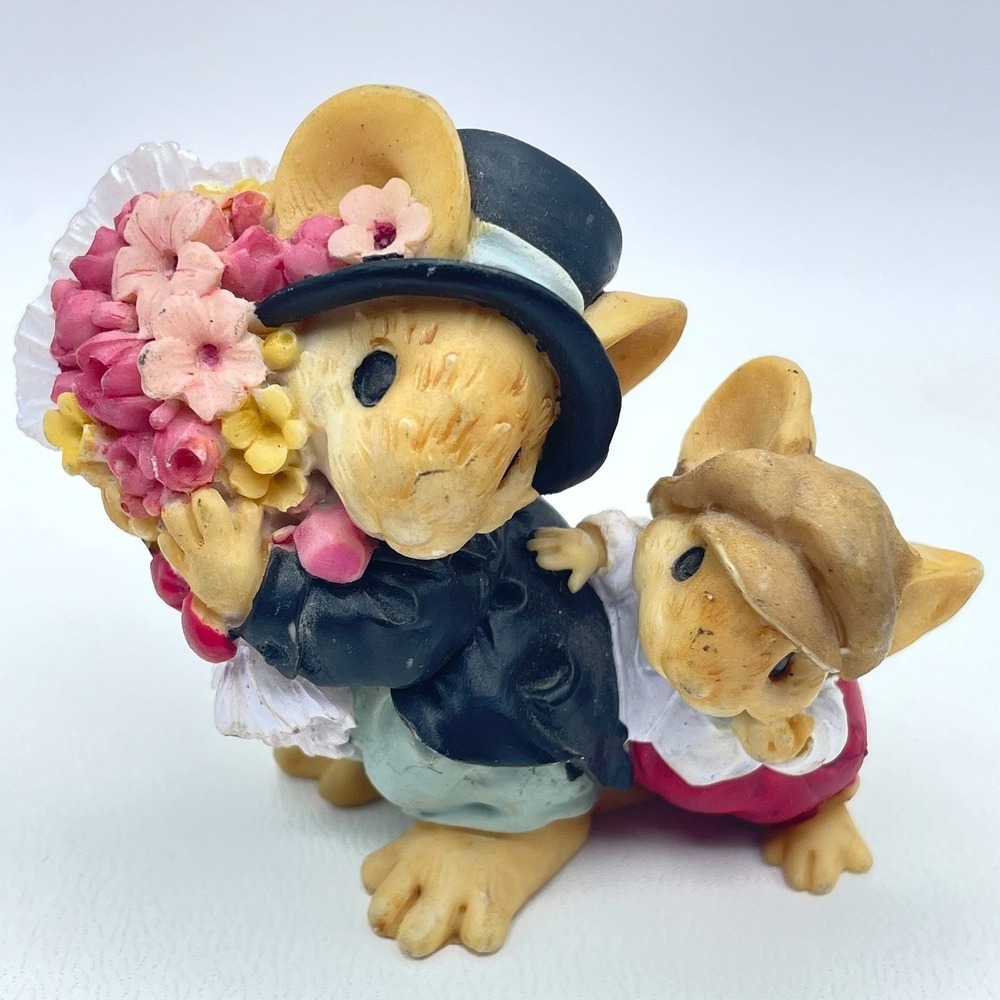 Vintage Ganz Little Cheesers Mouse Wedding Procession Figurine 1991 Cake Topper